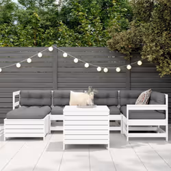 vidaXL Garden Sofa Set 7 Piece Outdoor Sofa Corner Sofa White Solid Wood Pine - Additional view 2