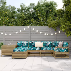 vidaXL Garden Sofa Set 7 Piece Outdoor Sofa Corner Sofa Impregnated Wood Pine