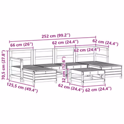 vidaXL Garden Sofa Set 7 Piece Outdoor Sofa Corner Sofa Impregnated Wood Pine - Additional view 10