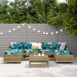 vidaXL Garden Sofa Set 7 Piece Outdoor Sofa Corner Sofa Impregnated Wood Pine - Additional view 2