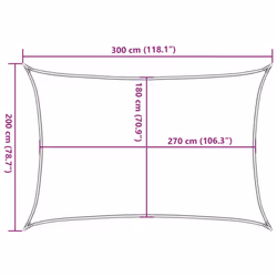 vidaXL Sunshade Sail Canopy Screen Balcony Awning Canopy HDPE Rectangular - light grey, 2 x 3 m - Additional view 3