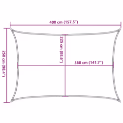 vidaXL Sunshade Sail Canopy Screen Balcony Awning Canopy HDPE Rectangular - light grey, 2.5 x 4 m - Additional view 9