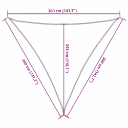 vidaXL Sunshade Sail Canopy Screen Balcony Awning Canopy HDPE Rectangular - light grey, 3.6 x 3.6 x 3.6 m - Additional view 3
