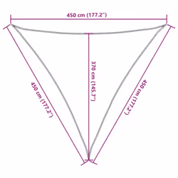 vidaXL Sunshade Sail Canopy Screen Balcony Awning Canopy HDPE Rectangular - light grey, 4.5 x 4.5 x 4.5 m - Additional view 3