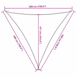 vidaXL Sunshade Sail Canopy Screen Balcony Awning Canopy HDPE Rectangular - light grey, 5 x 5 x 5 m