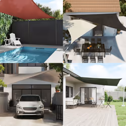 vidaXL Sunshade Sail Canopy Screen Balcony Awning Canopy HDPE Rectangular - light grey, 5 x 7 x 7 m