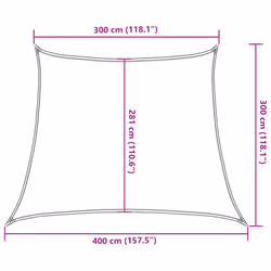 vidaXL Sunshade Sail Shade Canopy Sun Sail Tarp Screen Balcony Awning HDPE - light grey, 3/4 x 3 m - Additional view 3