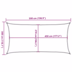 vidaXL Sunshade Sail Canopy Screen Balcony Awning Canopy HDPE Rectangular - sand, 3 x 5 m