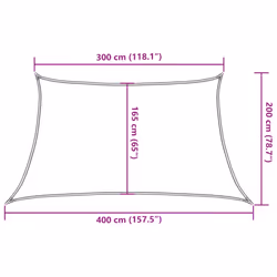 vidaXL Sunshade Sail Shade Canopy Sun Sail Tarp Screen Balcony Awning HDPE - sand, 3/4 x 2 m - Additional view 9