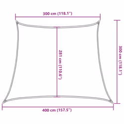 vidaXL Sunshade Sail Shade Canopy Sun Sail Tarp Screen Balcony Awning HDPE - sand, 3/4 x 3 m