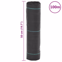 vidaXL Weed Membrane Weed Barrier Fabric Weed Control Cover Black 0.5x100 m PP
