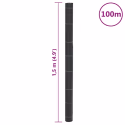 vidaXL Weed Membrane Weed Barrier Fabric Weed Control Cover Black 1.5x100 m PP - Additional view 7