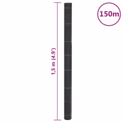 vidaXL Weed Membrane Weed Barrier Fabric Weed Control Cover Black 1.5x150 m PP - Additional view 7