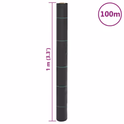 vidaXL Weed Membrane Garden Weed Barrier Fabric Weed Control Black 1x100 m PP - Additional view 7
