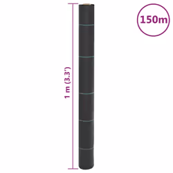 vidaXL Weed Membrane Garden Weed Barrier Fabric Weed Control Black 1x150 m PP - Additional view 7