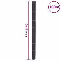 vidaXL Weed Membrane Weed Barrier Fabric Weed Control Cover Black 1.5x100 m PP