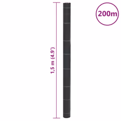 vidaXL Weed Membrane Weed Barrier Fabric Weed Control Cover Black 1.5x200 m PP