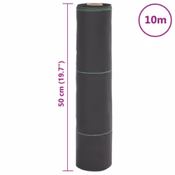 ) vidaXL Weed Membrane Weed Barrier Fabric Weed Control Ground Cover Black PP - 0.5 x 10 m (150 g/square metre - Additional view 7