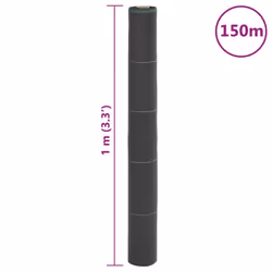 vidaXL Weed Membrane Garden Weed Barrier Fabric Weed Control Black 1x150 m PP - Additional view 7