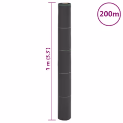 vidaXL Weed Membrane Garden Weed Barrier Fabric Weed Control Black 1x200 m PP - Additional view 7