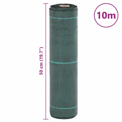 vidaXL Weed Membrane Garden Weed Barrier Fabric Weed Control Ground Cover PP - green, 0.5 x 10 m
