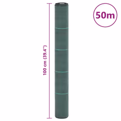 vidaXL Weed Membrane Garden Weed Barrier Fabric Weed Control Ground Cover PP - green, 1 x 50 m