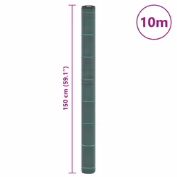 vidaXL Weed Membrane Garden Weed Barrier Fabric Weed Control Ground Cover PP - green, 1.5 x 10 m