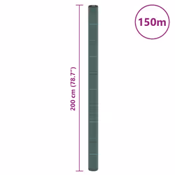 vidaXL Weed Membrane Garden Weed Barrier Fabric Weed Control Green 2x150 m PP - Additional view 3