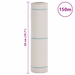 vidaXL Weed Membrane Garden Weed Barrier Fabric Weed Control Ground Cover PP - white, 0.5 x 150 m