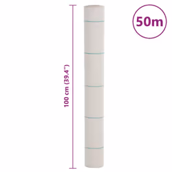 vidaXL Weed Membrane Garden Weed Barrier Fabric Weed Control White 1x50 m PP
