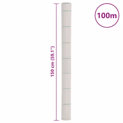vidaXL Weed Membrane Garden Weed Barrier Fabric Weed Control Ground Cover PP - white, 1.5 x 100 m