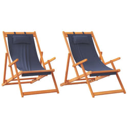 VidaXL 3214481 outdoor chair Terrace Padded seat Eucalyptus, Polyester Blue