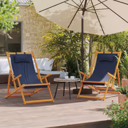 VidaXL 3214481 outdoor chair Terrace Padded seat Eucalyptus, Polyester Blue