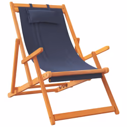 VidaXL 3214481 outdoor chair Terrace Padded seat Eucalyptus, Polyester Blue