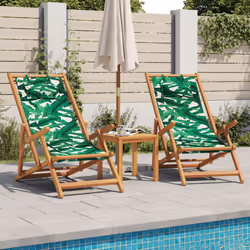 VidaXL 3214489 outdoor chair Terrace Padded seat Eucalyptus, Polyester Green