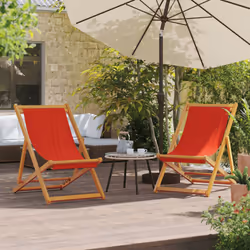 VidaXL 3214491 outdoor chair Terrace Padded seat Eucalyptus, Polyester Red