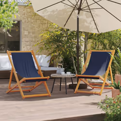VidaXL 3214492 outdoor chair Terrace Padded seat Eucalyptus, Polyester Blue