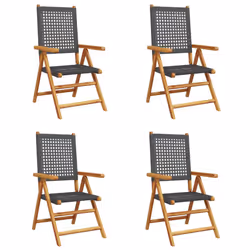 VidaXL 3214520, Terrace, Padded seat, Acacia wood, Polyrattan, Black, 110 kg, 570 mm