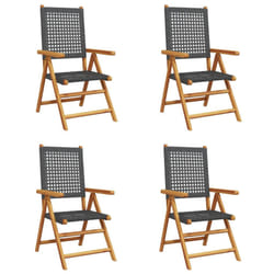 VidaXL 3214520 outdoor chair Terrace Padded seat Acacia wood, Polyrattan Black