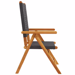 VidaXL 3214520 outdoor chair Terrace Padded seat Acacia wood, Polyrattan Black - Additional view 5