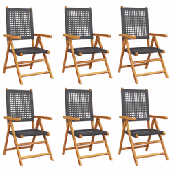 VidaXL 3214521, Terrace, Padded seat, Acacia wood, Polyrattan, Black, 110 kg, 570 mm