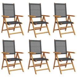 VidaXL 3214521 outdoor chair Terrace Padded seat Acacia wood, Polyrattan Black