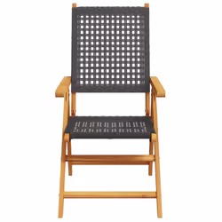 VidaXL 3214521 outdoor chair Terrace Padded seat Acacia wood, Polyrattan Black - Additional view 4