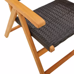 VidaXL 3214521 outdoor chair Terrace Padded seat Acacia wood, Polyrattan Black - Additional view 8