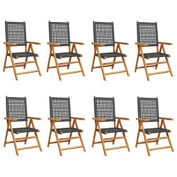 VidaXL 3214522 outdoor chair Terrace Padded seat Acacia wood, Polyrattan Black
