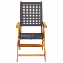 VidaXL 3214522 outdoor chair Terrace Padded seat Acacia wood, Polyrattan Black - Additional view 4