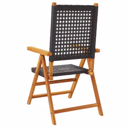 VidaXL 3214522 outdoor chair Terrace Padded seat Acacia wood, Polyrattan Black - Additional view 6