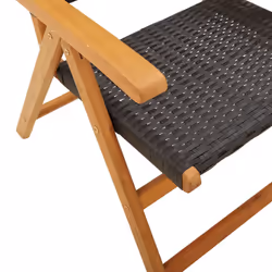 VidaXL 3214522 outdoor chair Terrace Padded seat Acacia wood, Polyrattan Black - Additional view 8