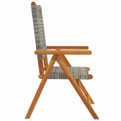 VidaXL 3214523 outdoor chair Terrace Padded seat Acacia wood, Polyrattan Grey - Additional view 5