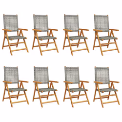 VidaXL 3214525, Terrace, Padded seat, Acacia wood, Polyrattan, Grey, 110 kg, 570 mm